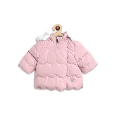 Girls Medium Pink Jacket with Detachable Hood